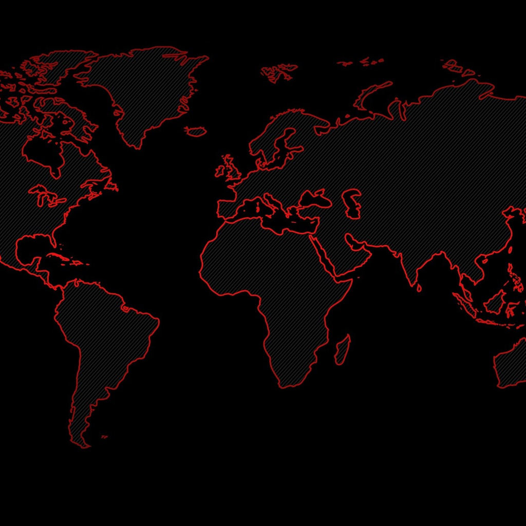 Скачать обои Черная карта мира, Черная, К��рта, Мира, Земля, Мир, Материки,Черный, Материк в разрешении 1024x1024 на рабочий стол