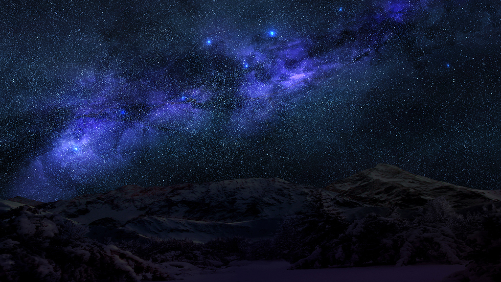 Download Starry sky, Stellar, Sky Wallpaper in 1024x576