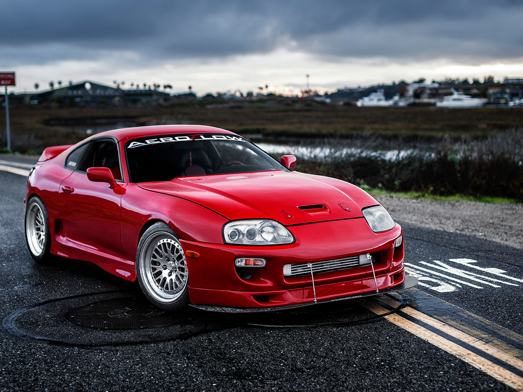 Download Toyota Supra, Toyota, Supra, Red Wallpaper in 1024x768 Resolution