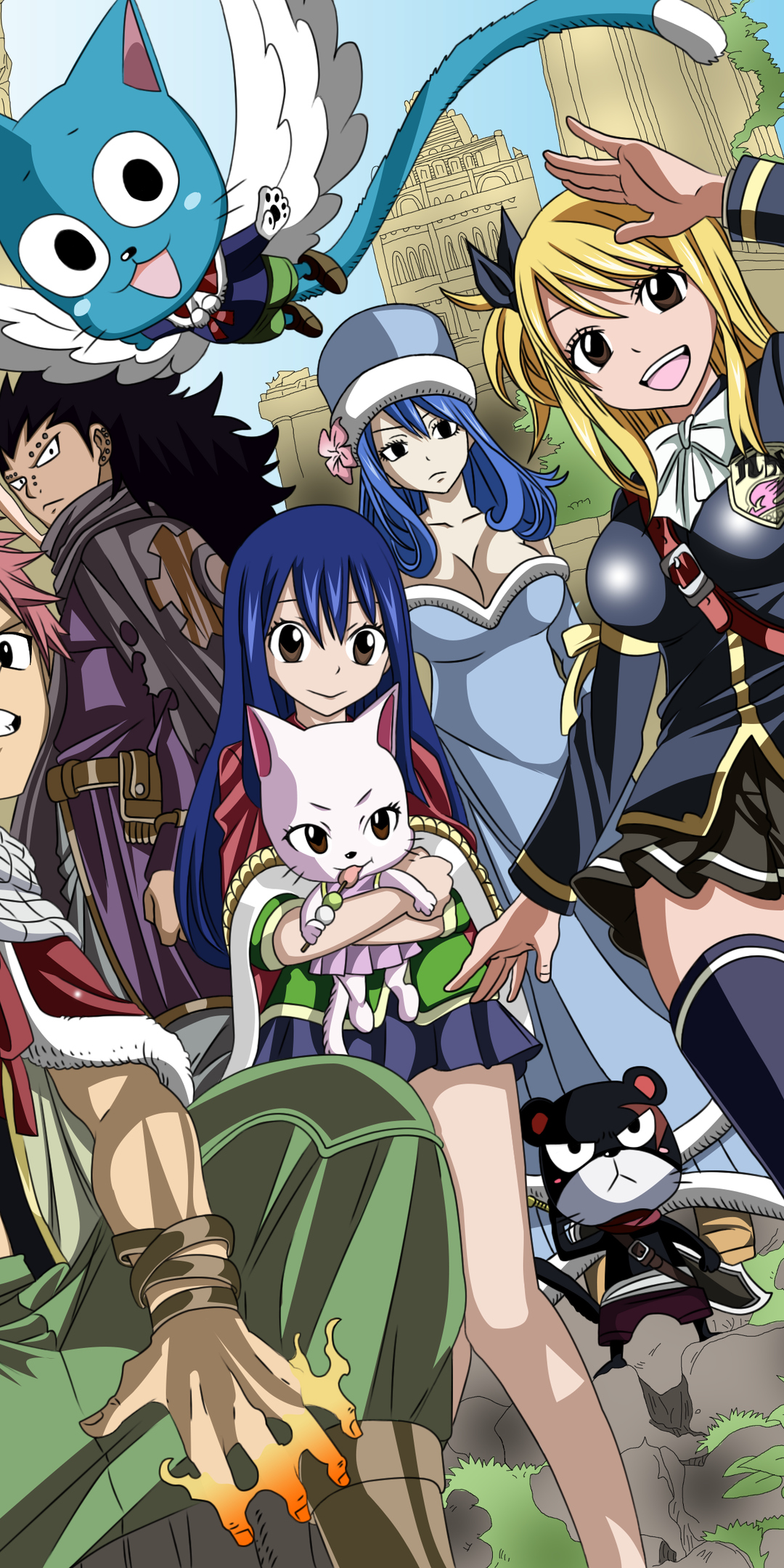 Download Anime Fairy Tail Natsu and All Characters, Anime, Fairy, Tail,  Natsu, All, Characters Wallpaper in 1080x2160 Resolution