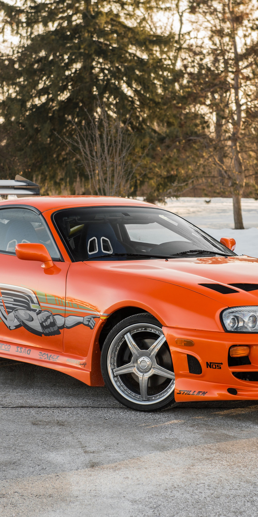 Download Toyota Supra, Toyota, Supra, Orange, Fast and furious, Winter  Wallpaper in 1080x2160 Resolution