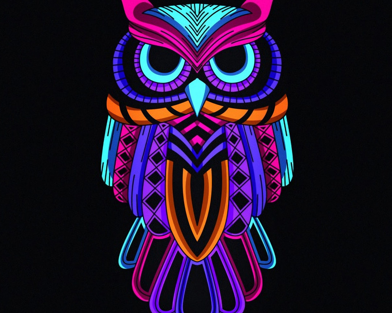 Download Owl, Minimalism, Black background, Amoled Wallpaper in 1280x1024  Resolution