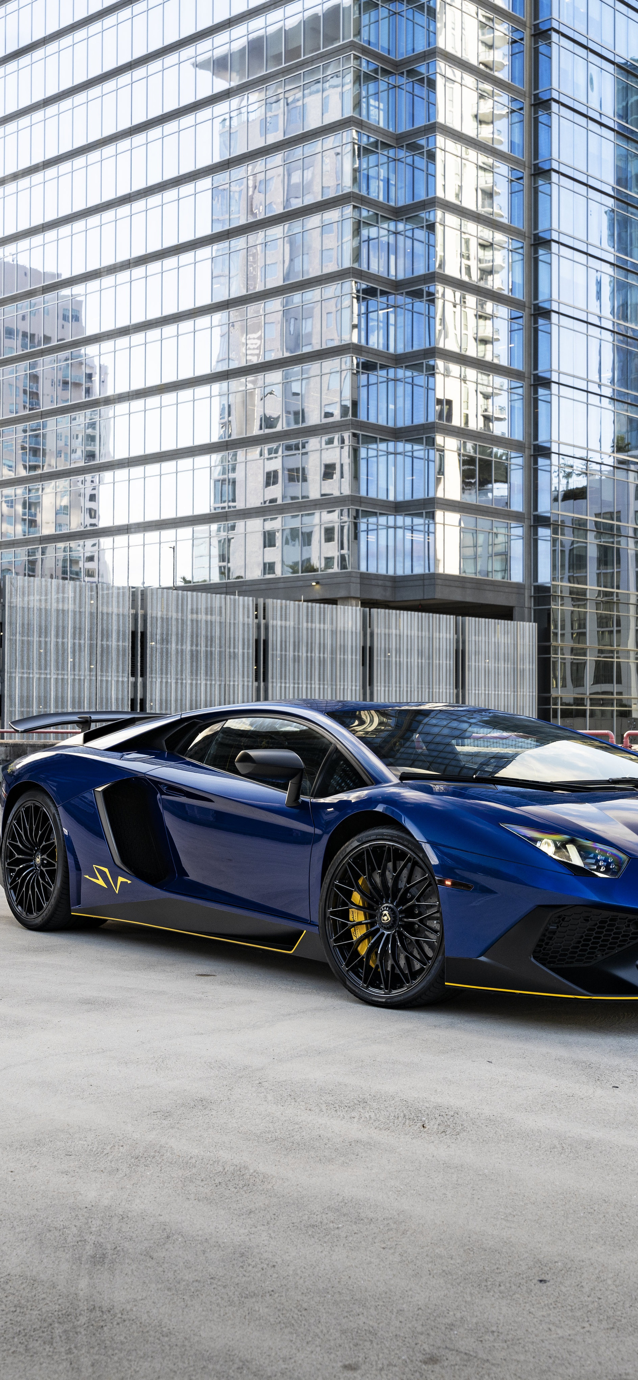 Download Lamborghini Aventador, Lamborghini, Blue, Aventador, Blue  Wallpaper in 1284x2778 Resolution