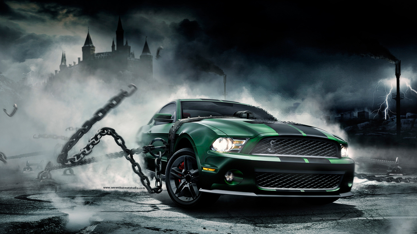 Download Mustang is free, Ford, Ford Mustang, Chains, Smoke, Freedom Wallpaper in 1366x768 Resolution Download Mustang is free, Ford, Ford Mustang, Chains, Smoke, Freedom Wallpaper in 1366x768 Resolution