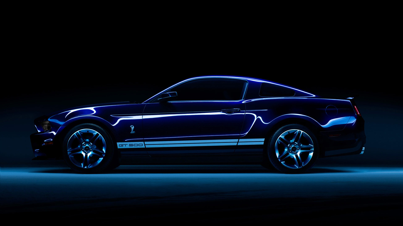 Download Ford Mustang Shelby GT500, Ford, Ford Mustang, Shelby, Gt500, V5,  Automobile, Neon Wallpaper in 1366x768 Resolution