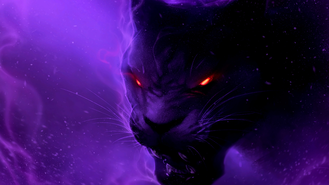 Download Panther, Eyes, Art Wallpaper in 1366x768 Resolution