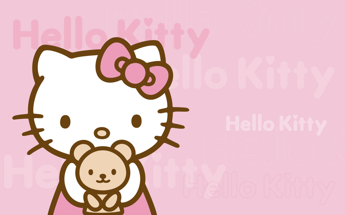 Cute Hello Kitty - Pink Background Wallpaper Download