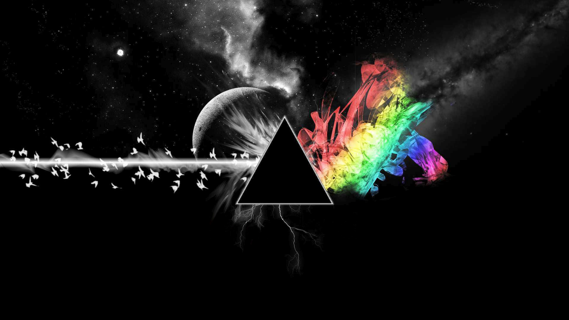 Скачать обои Dark Side Of The Moon Artwork, Темный, Side, Луна, Artwork в  разрешении 1920x1080 на рабочий стол