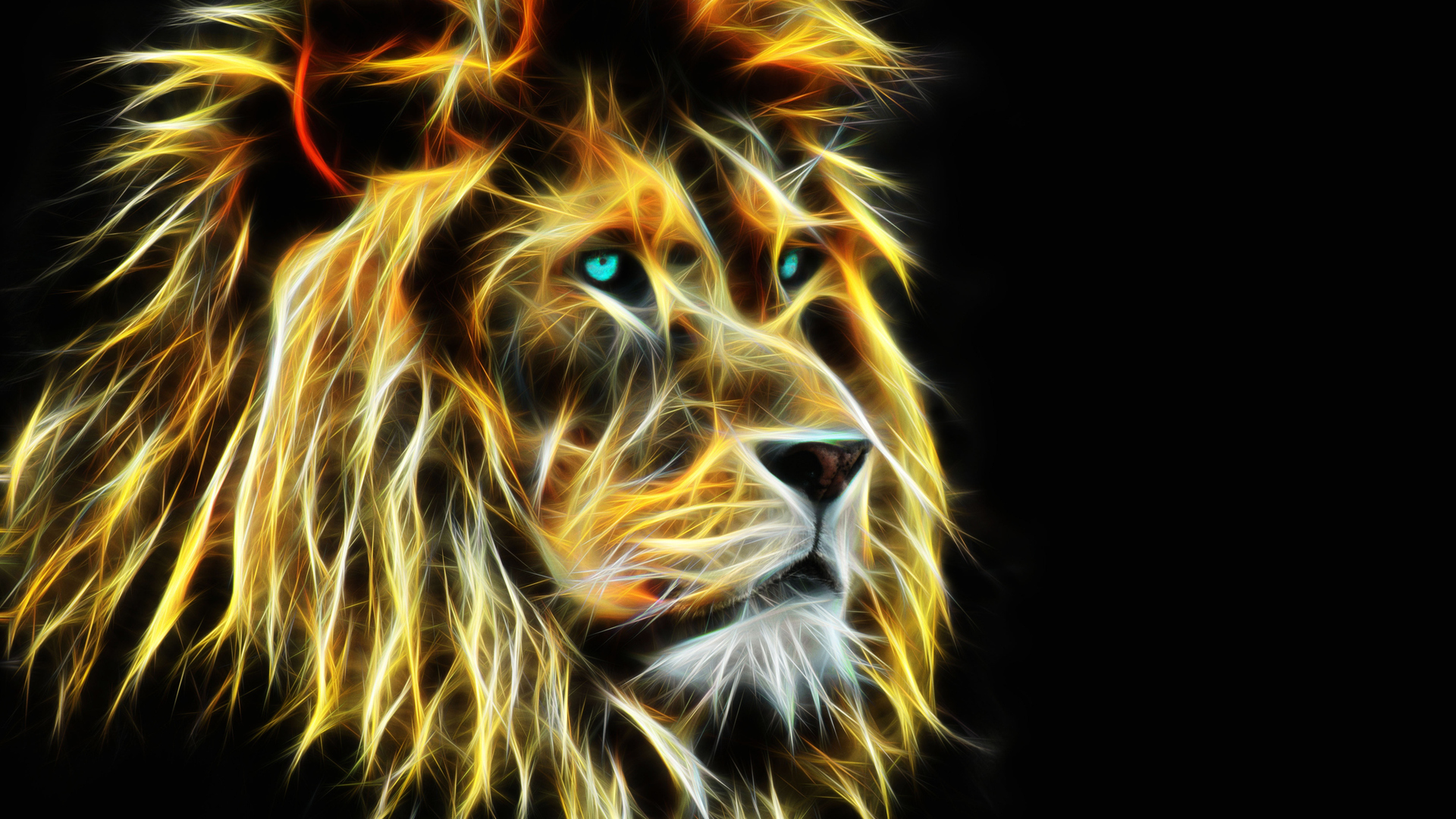 Download 3D Lion, A lion, Muzzle, 3d Wallpaper in 1920x1080 Resolution
