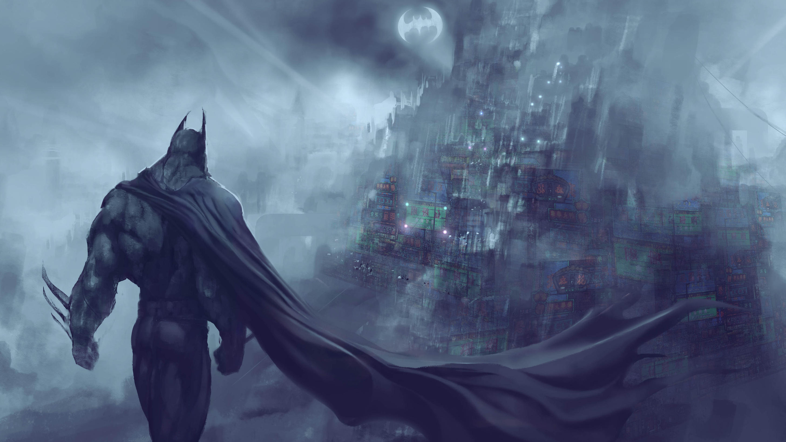 Download Batman Darkscape, Batman, Darkscape Wallpaper in 2560x1440  Resolution