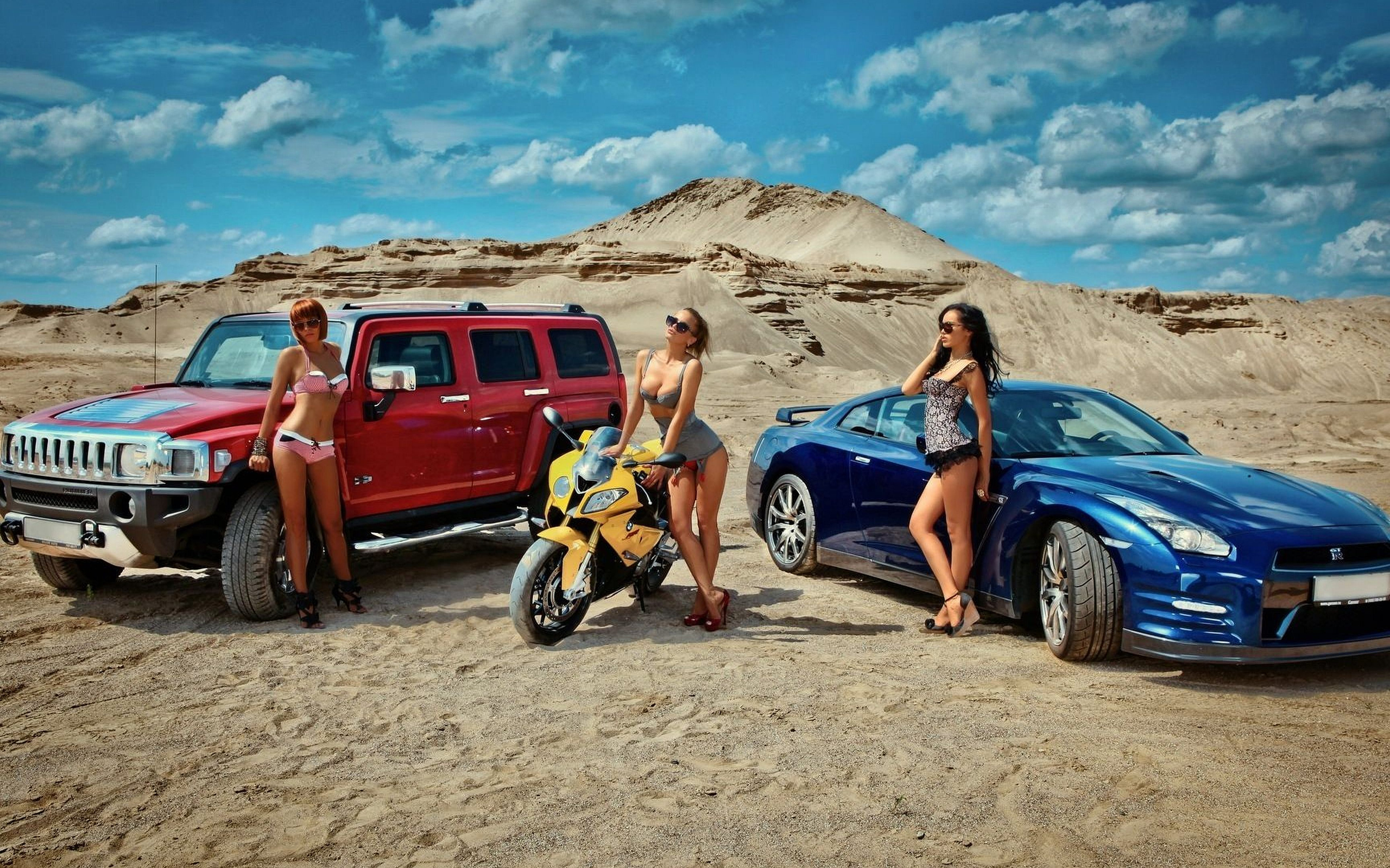 Download Girls and cars, Girls, Cars Wallpaper in 2560x1600 Resolution