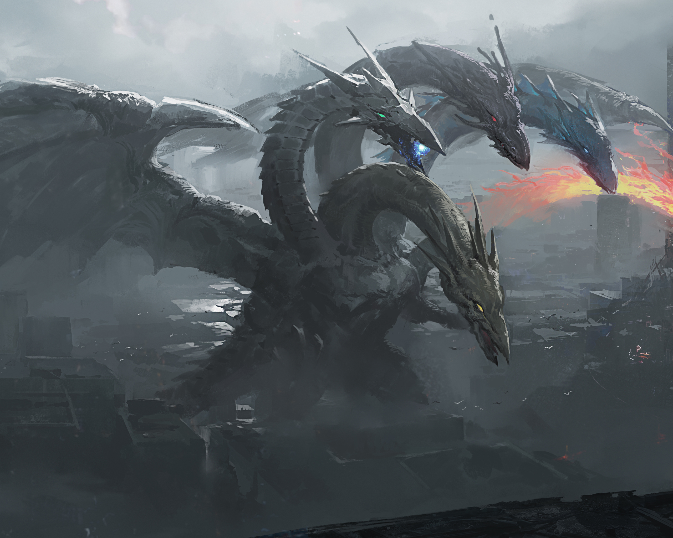Fantasy Dragon HD Wallpaper by 不想当画家的 LEO