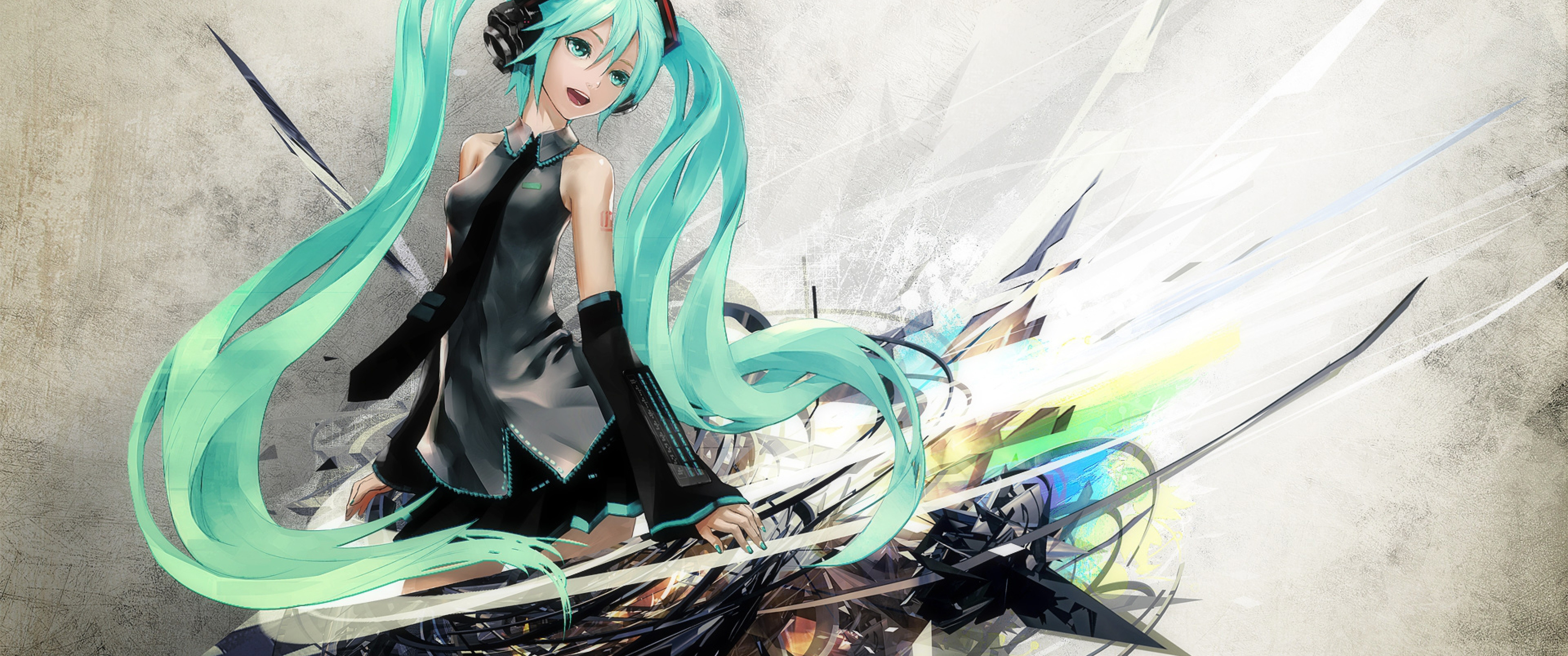 Скачать обои Hatsune Miku Anime Vocaloid, Hatsune, Miku, Аниме, Vocaloid в  разрешении 3440x1440 на рабочий стол