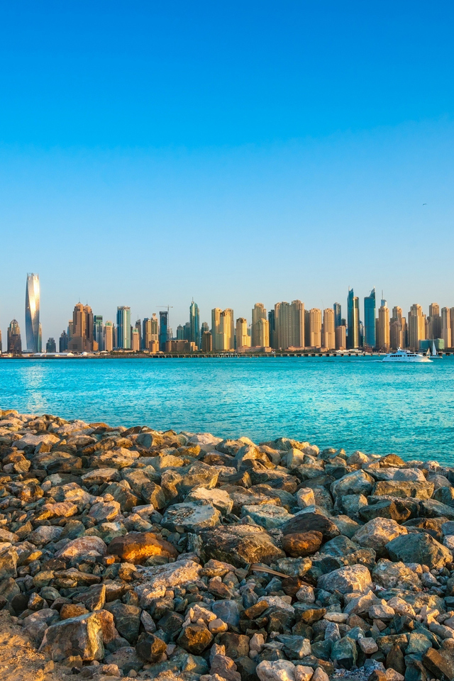 Download Dubai UAE Cityscape, Dubai, UAE, Urban landscape Wallpaper in  640x960 Resolution