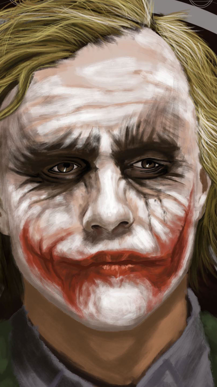 Download Heath Ledger Joker Art, Heath, Ledger, Joker, Art Wallpaper in  720x1280 Resolution