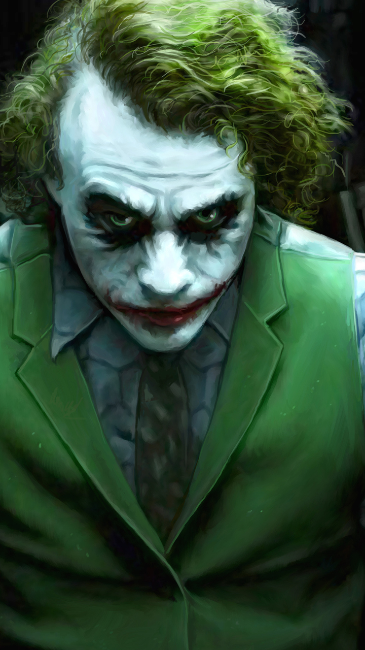 Download The Dark Knight Joker Art, Joker, Art, Dark, Knight Wallpaper in  720x1280 Resolution