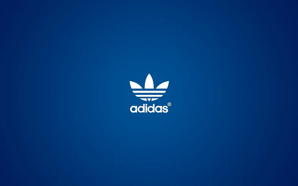 Обои Adidas Logo Blue Background 1920x1080