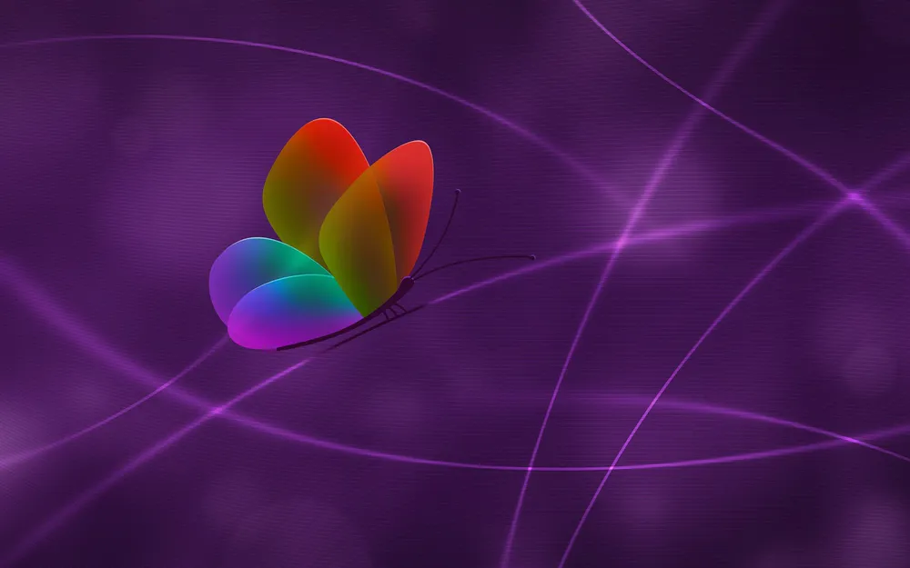 Обои Rainbow Butterfly Logo 1024x576