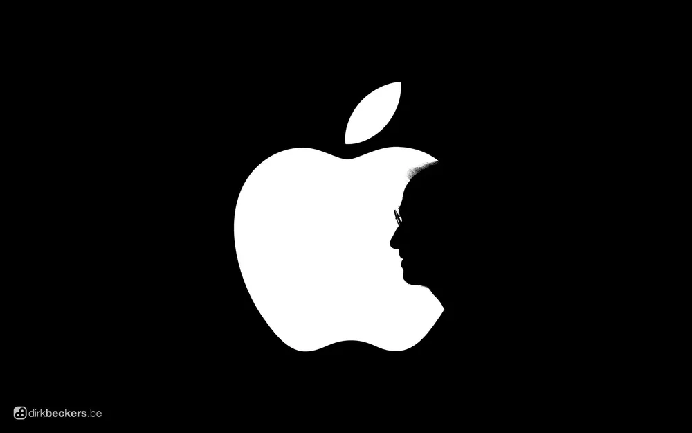 Обои Steve Jobs Logo Tribute Apple 2560x1080