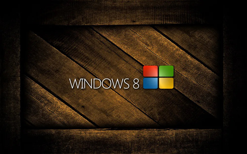 Обои Windows 8 Logo Wood Background 480x800