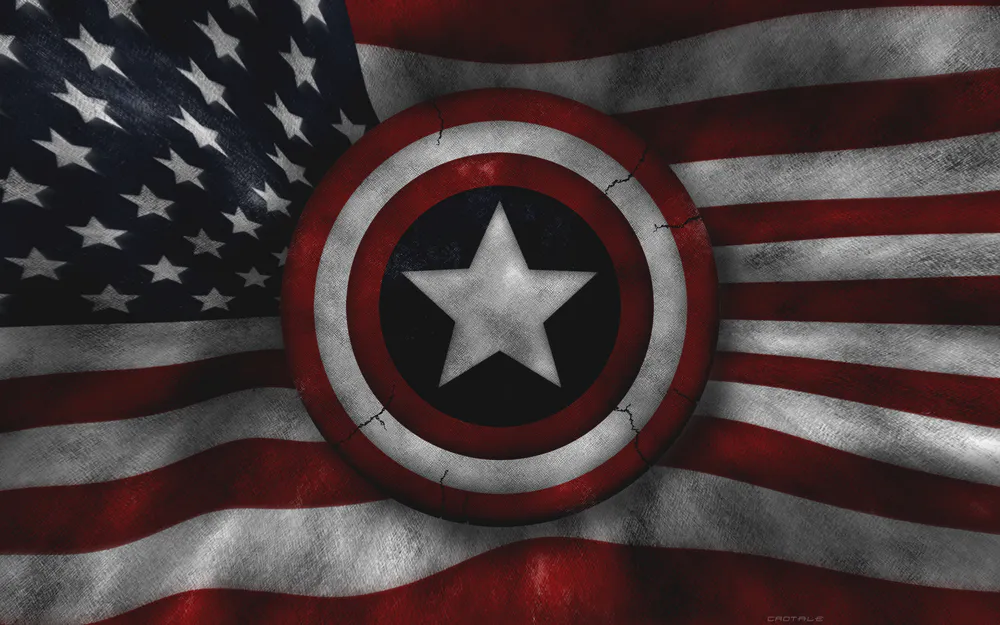 Обои American Flag Captain America Logo 320x480