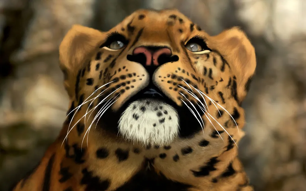 Обои Jaguar Face Painting 1366x768