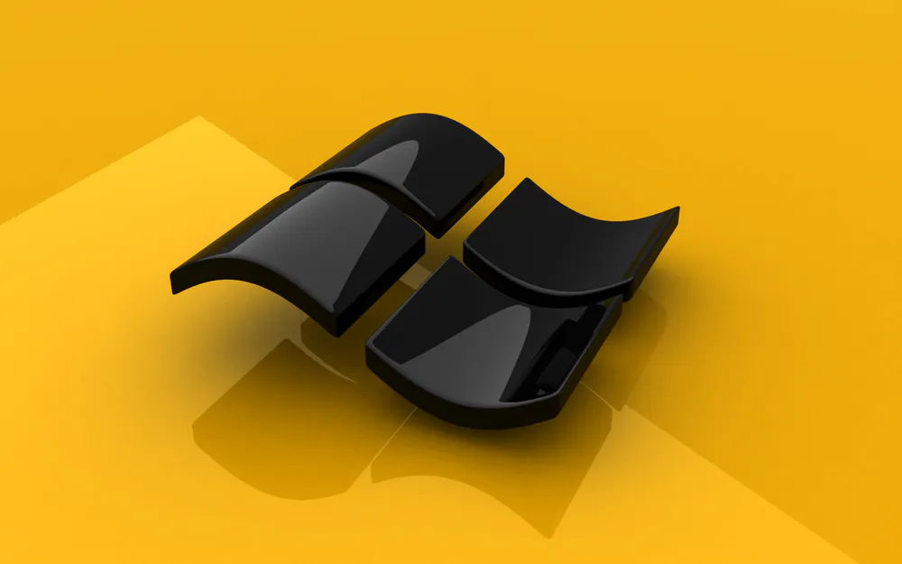 Manually crop Black Windows Logo On Yellow, Black, Windows, Logo