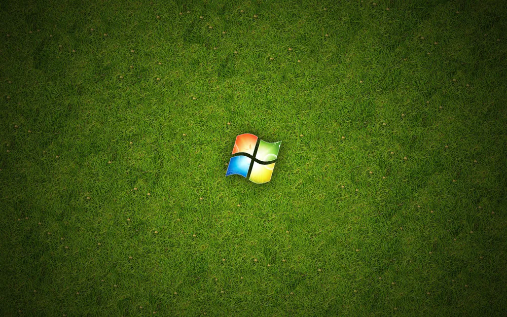 Wallpaper Windows Logo Field of Grass 1920x1080