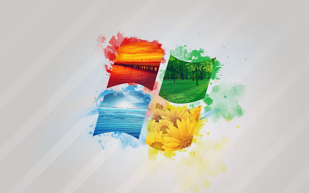 Wallpaper Windows Logo Seasons 1024x768