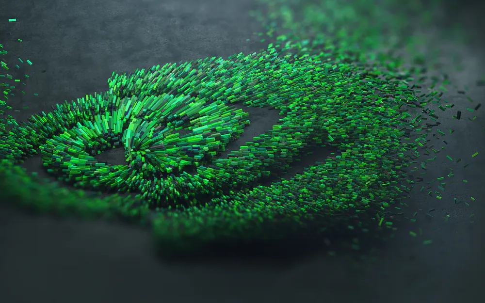 Обои Nvidia Green Logo 1440x1080