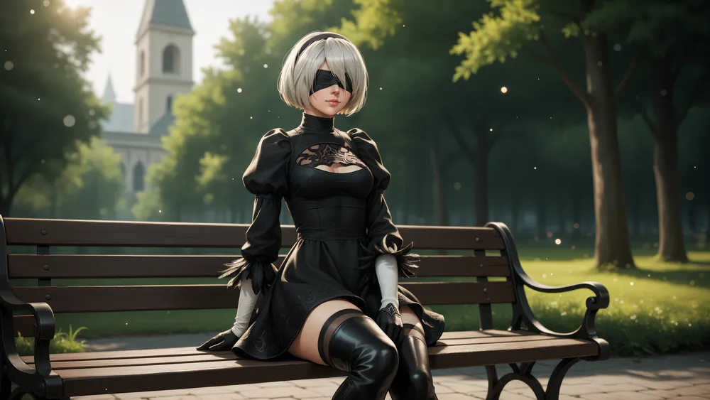 Обои 2B Nier 2048x1152
