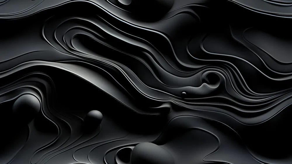 Wallpaper Black waves 3440x1440
