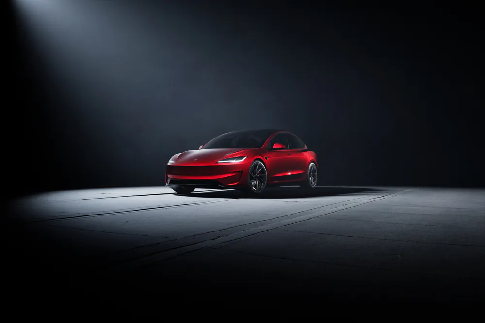 Wallpaper Tesla Model 3 Performance 3440x1440