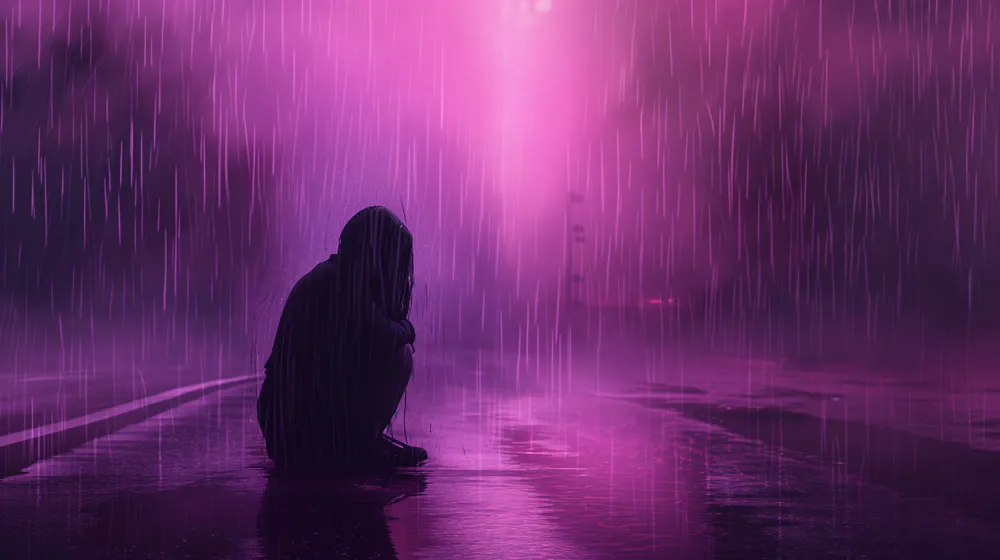 Wallpaper The girl is in the rain 1152x720