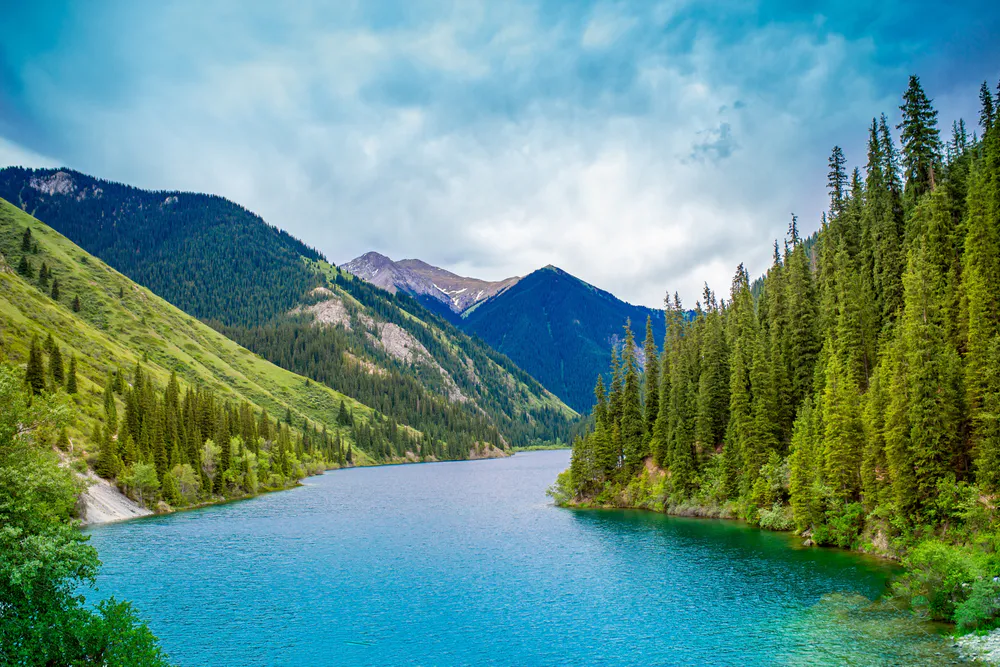 Wallpaper The river in the mountains 1125x2436