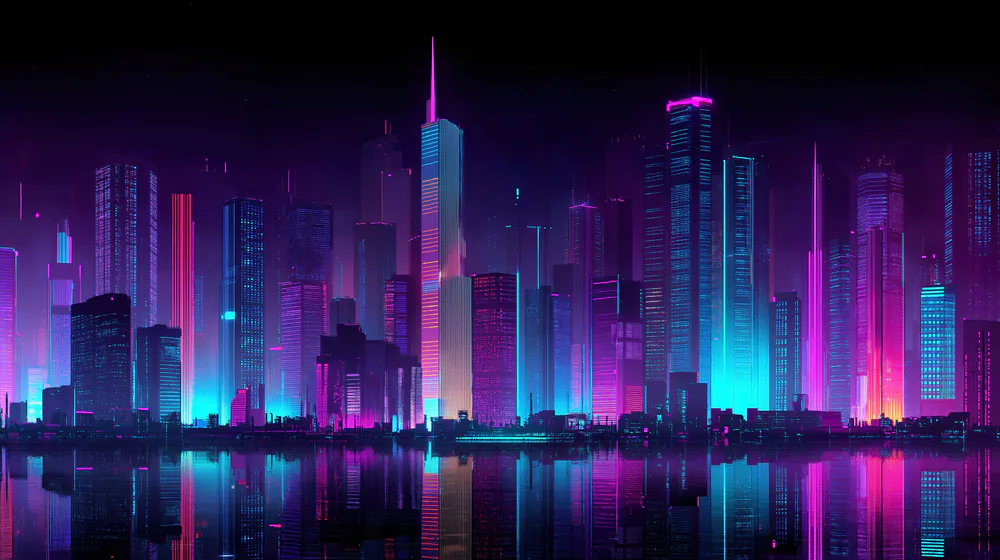 Wallpaper Neon city 1920x1080