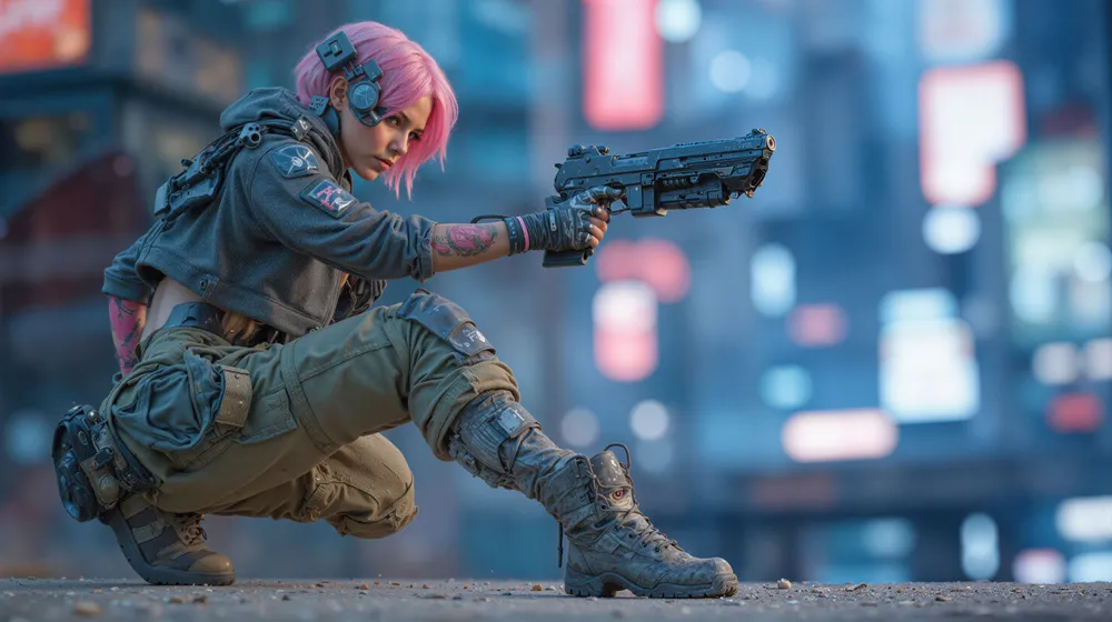 Wallpaper Girl with a gun 2048x1152