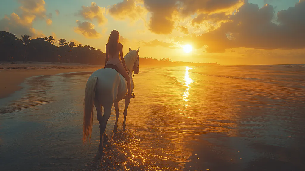 Desktop wallpaper: A girl on a horse