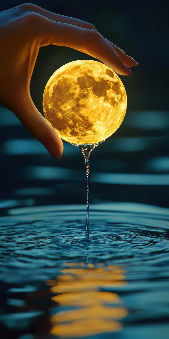Phone wallpaper: The moon is in your hand