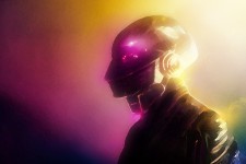 Daft Punk Helmet Colorful Artwork